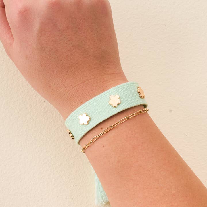 The Darling Effect - Wholesale Woven/Braided Bracelet - Woven Stacker Bracelet-Aqua