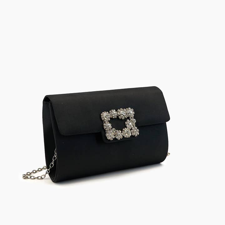 Like Dreams - Wholesale Clutch Bag - Women's - Clara Satin Rhinestone Gem Evening Crossbody