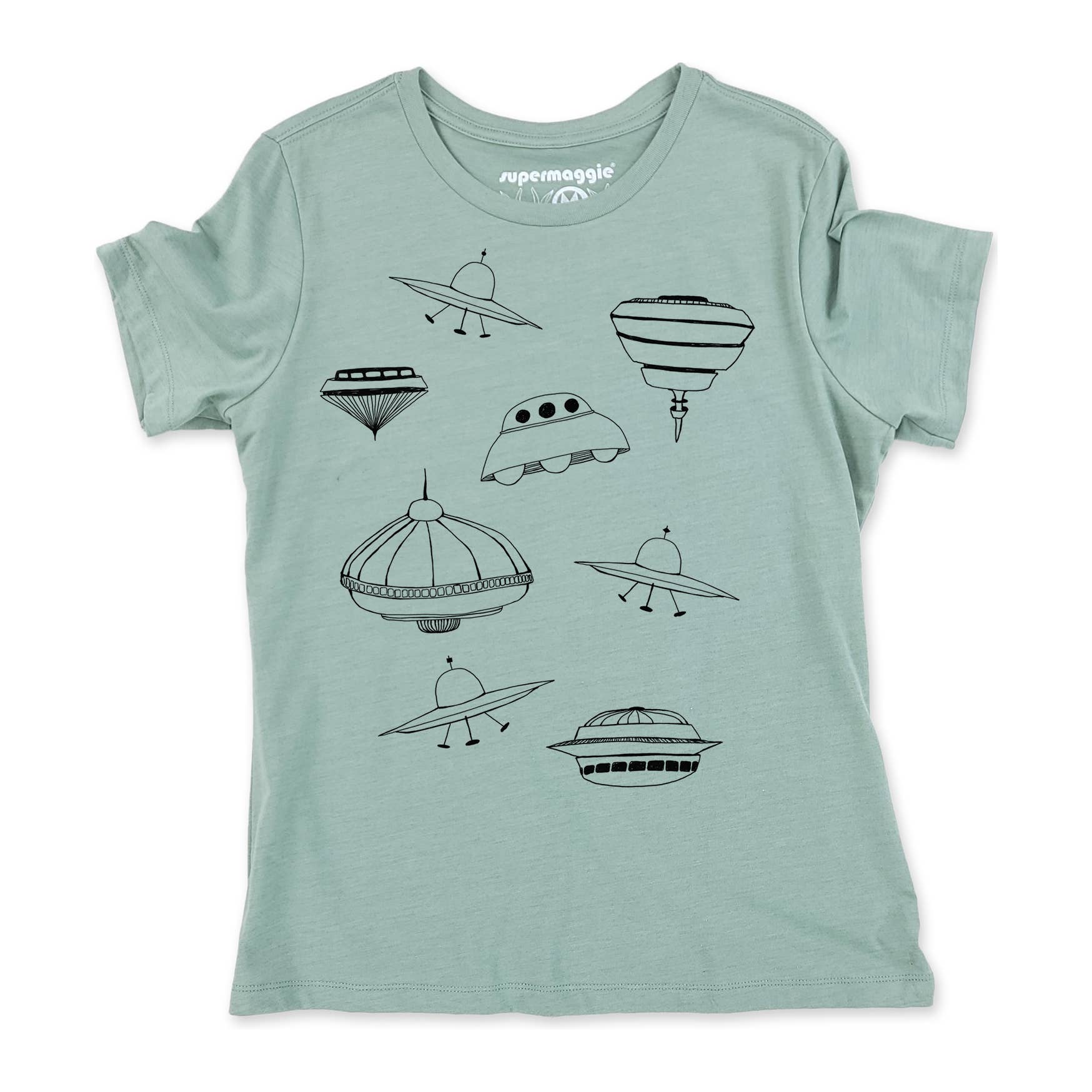 Supermaggie @ Faire - Wholesale Screen Printed T-Shirt - Women's - UFOs Calliope Tee3