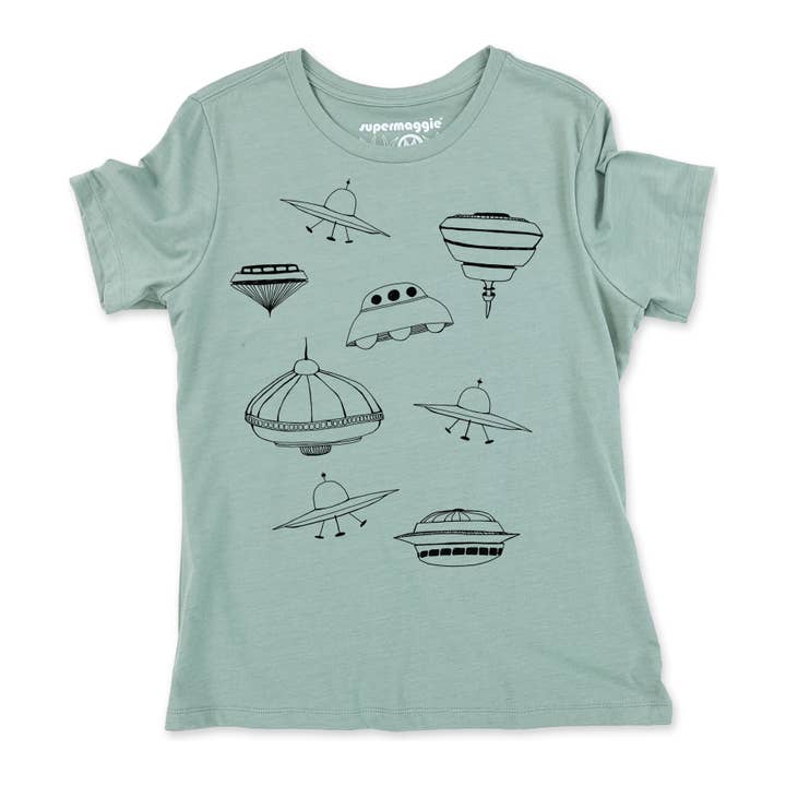 Supermaggie @ Faire - Wholesale Screen Printed T-Shirt - Women's - UFOs Calliope Tee3