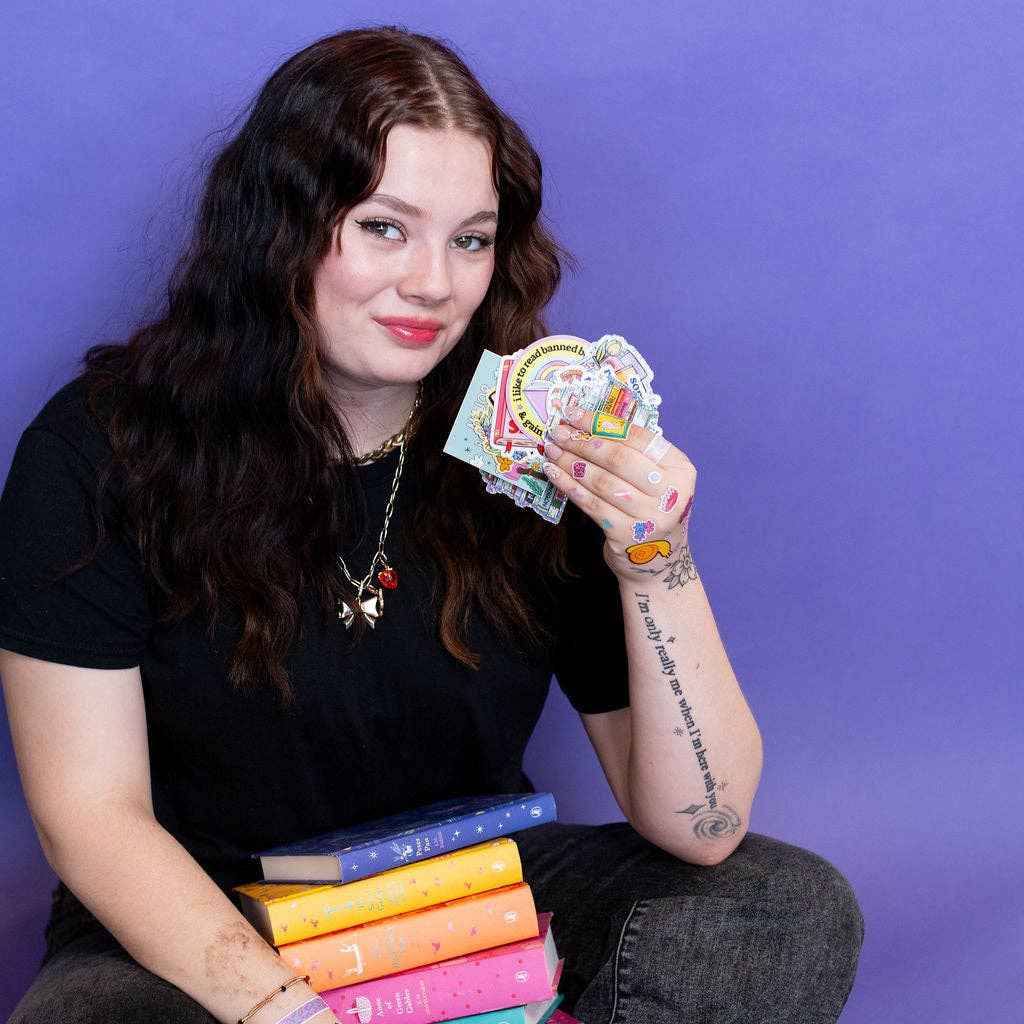 NatterDoodle - Vente Autocollant - Lisez des livres interdits et acquérez des connaissances interdites Autocollant en vinyle1