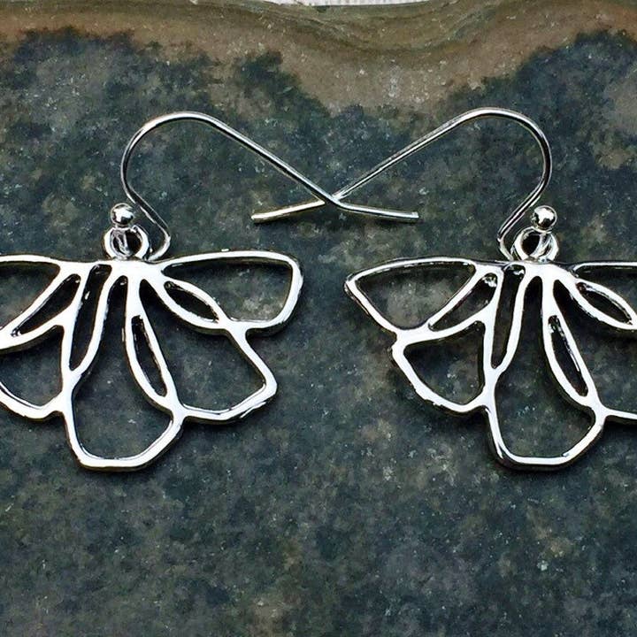 Whimsical Modern Silver Flower Earrings Gift For Her for wholesale by Tiger Flower Jewelry