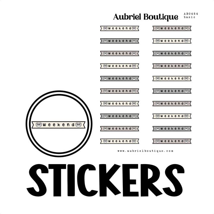 BANNER WEEKEND, planner stickers — AB0454 for wholesale by AubrielBoutique