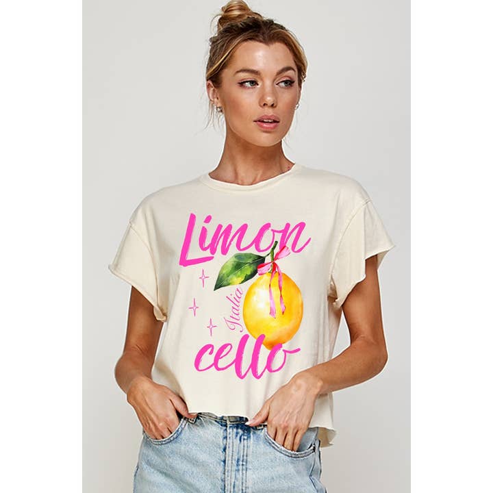 LIMONCELLO FRESH VINTAGE GRAFISK CROP TOP for engroshandel hos Illustrated Society