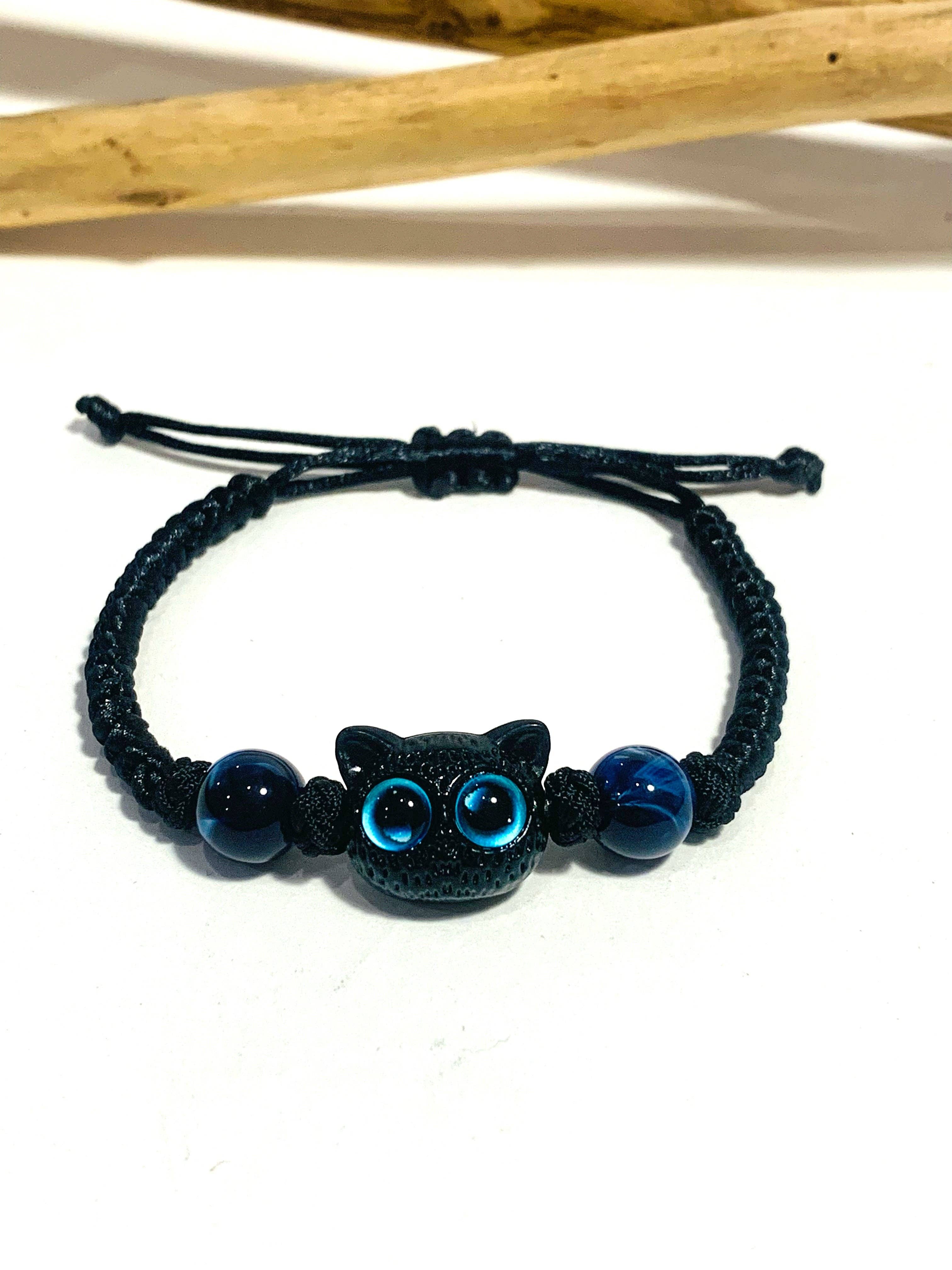 Atisha Spiritual Shop - Wholesale Beaded Bracelet - KITTEN elastic~ bracelet with kitten and natural hard stone beads, elasticized1