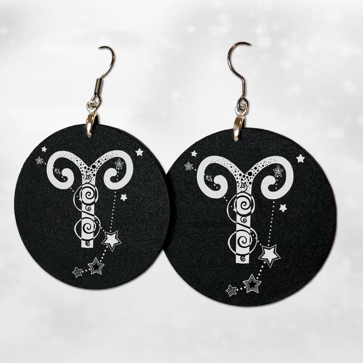 Aries Symbol and Constellation, 2” Zodiac Earring for wholesale by Katekreates