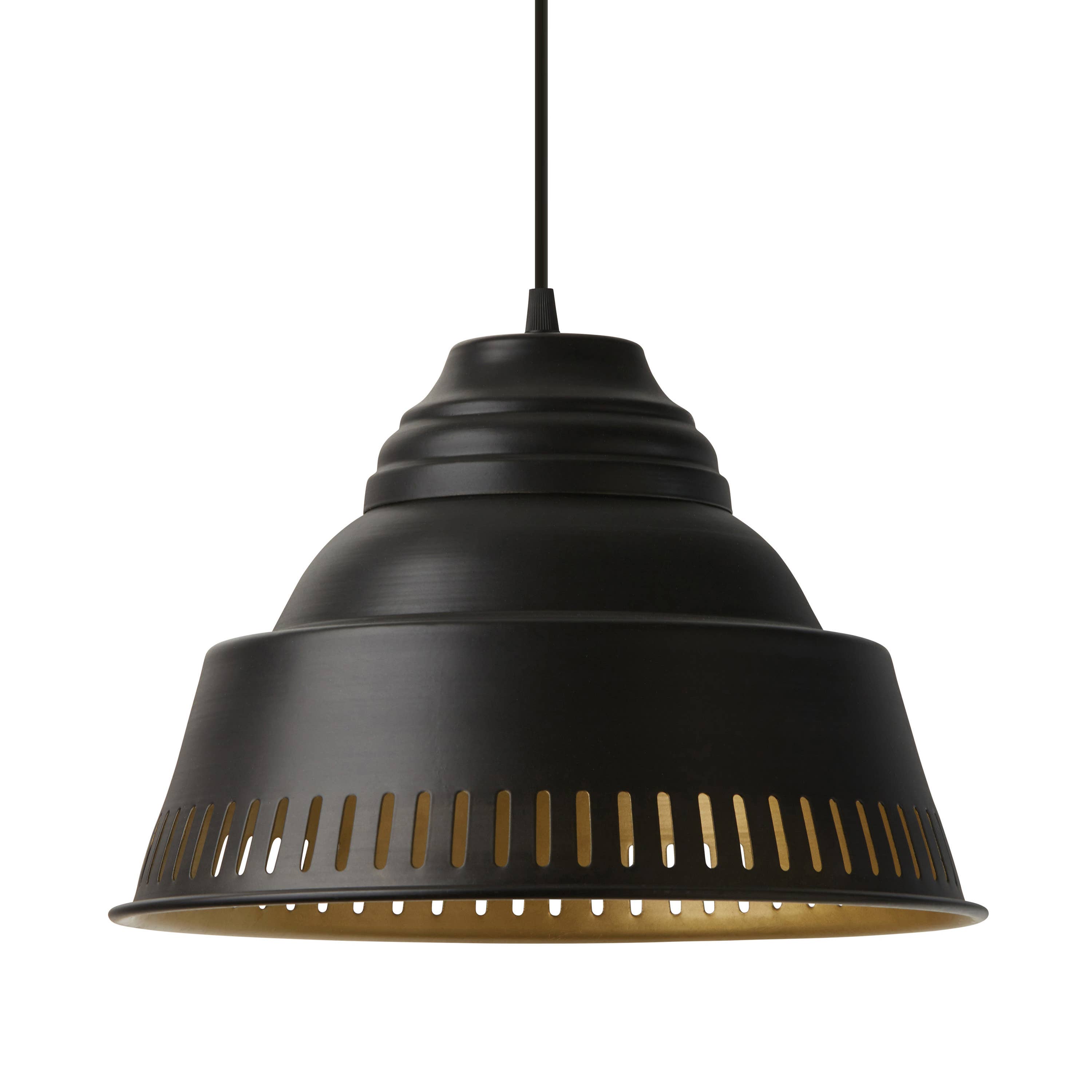 River of Goods - Vente Lustre/Suspension - Lampe suspendue en métal Aden noir à 1 ampoule, 14 po W9