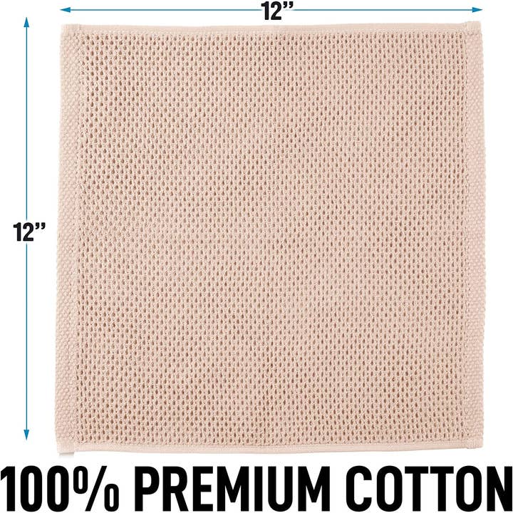 Zulay Kitchen - Wholesale Dishcloth - Waffle Weave Dish Towels – 12"x12" 6-Pack8