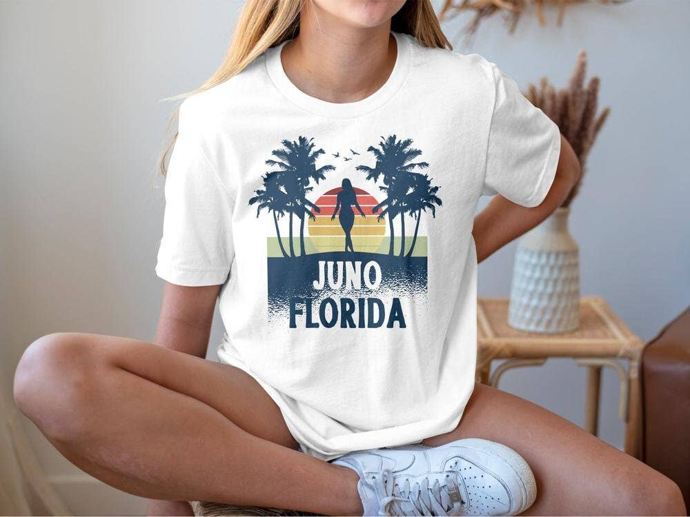 PositiveParty - Wholesale Screen Printed T-Shirt - Women's - Juno Florida Shirt, Born In Juno Florida Gift0