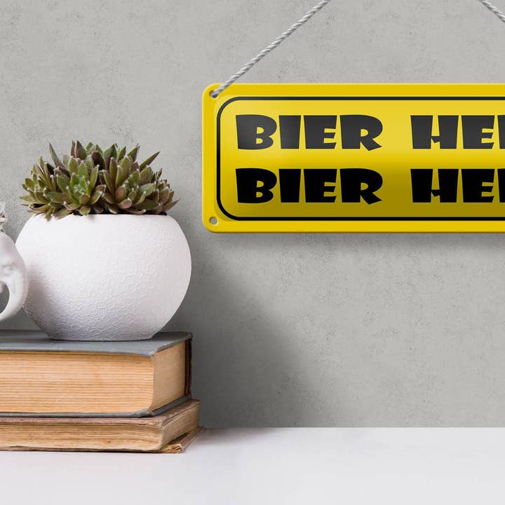 Femer - Wholesale Sign - Tin sign 27x10cm Bier her Bier her2