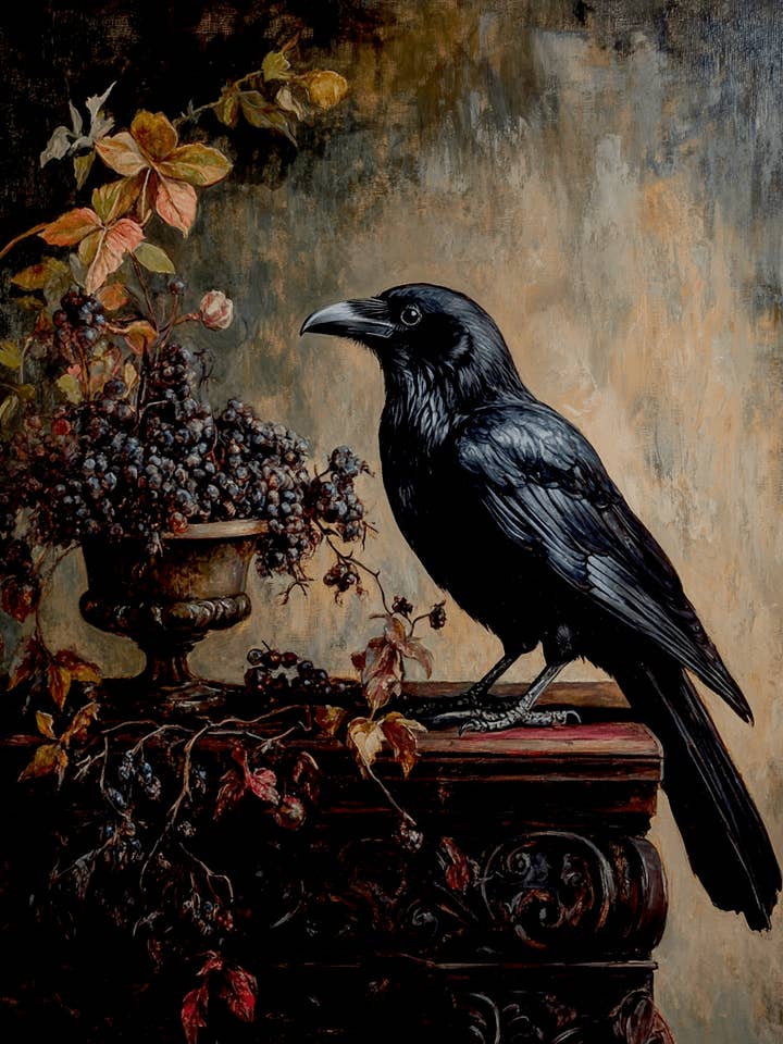 Vintage Raven - Animal Still Life Wall Art Prints – 8″x10″ Artwork for 11″x14″ Frame for wholesale by Mowbi