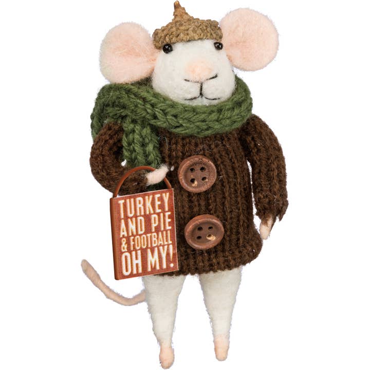 Turkey & Pie Mouse Critter for wholesale by Primitives by Kathy
