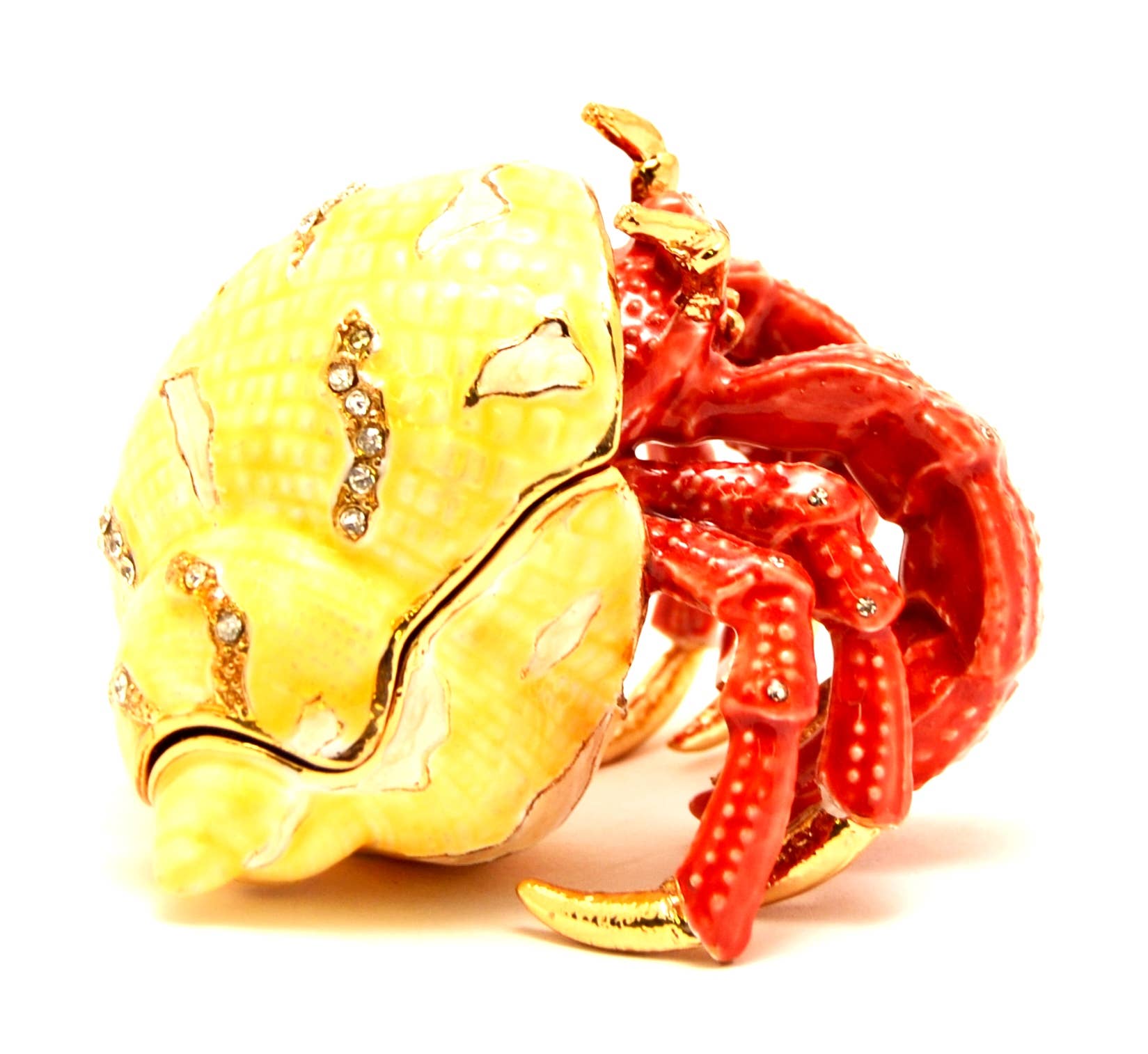 Ciel Collectables - Vendita all'ingrosso Portagioie/organizer per gioielli - Scatola portagioie a forma di granchio eremita. Realizzato a mano con smalto e cristalli Swarovski2