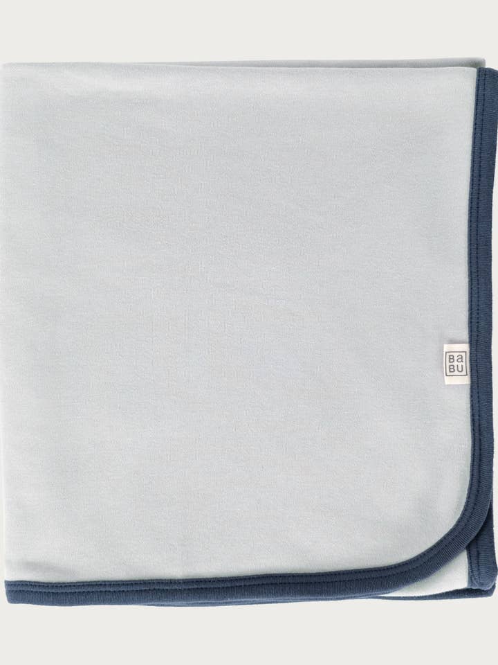 Organic Cotton Swaddle Wrap - Sky Contrast for wholesale by Babu
