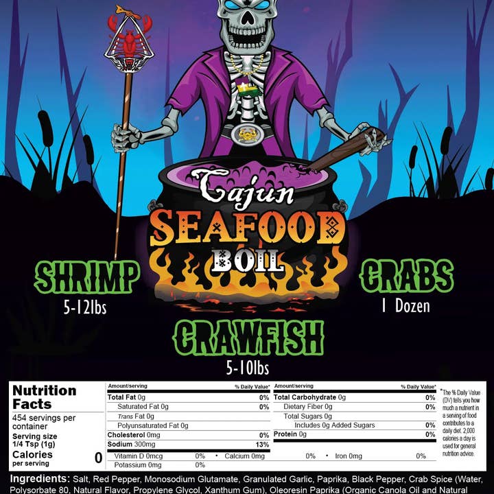 REMOVED BRAND - Wholesale Dried Spice Mix - Knee Deep Blends Cajun Seafood Boil 1#