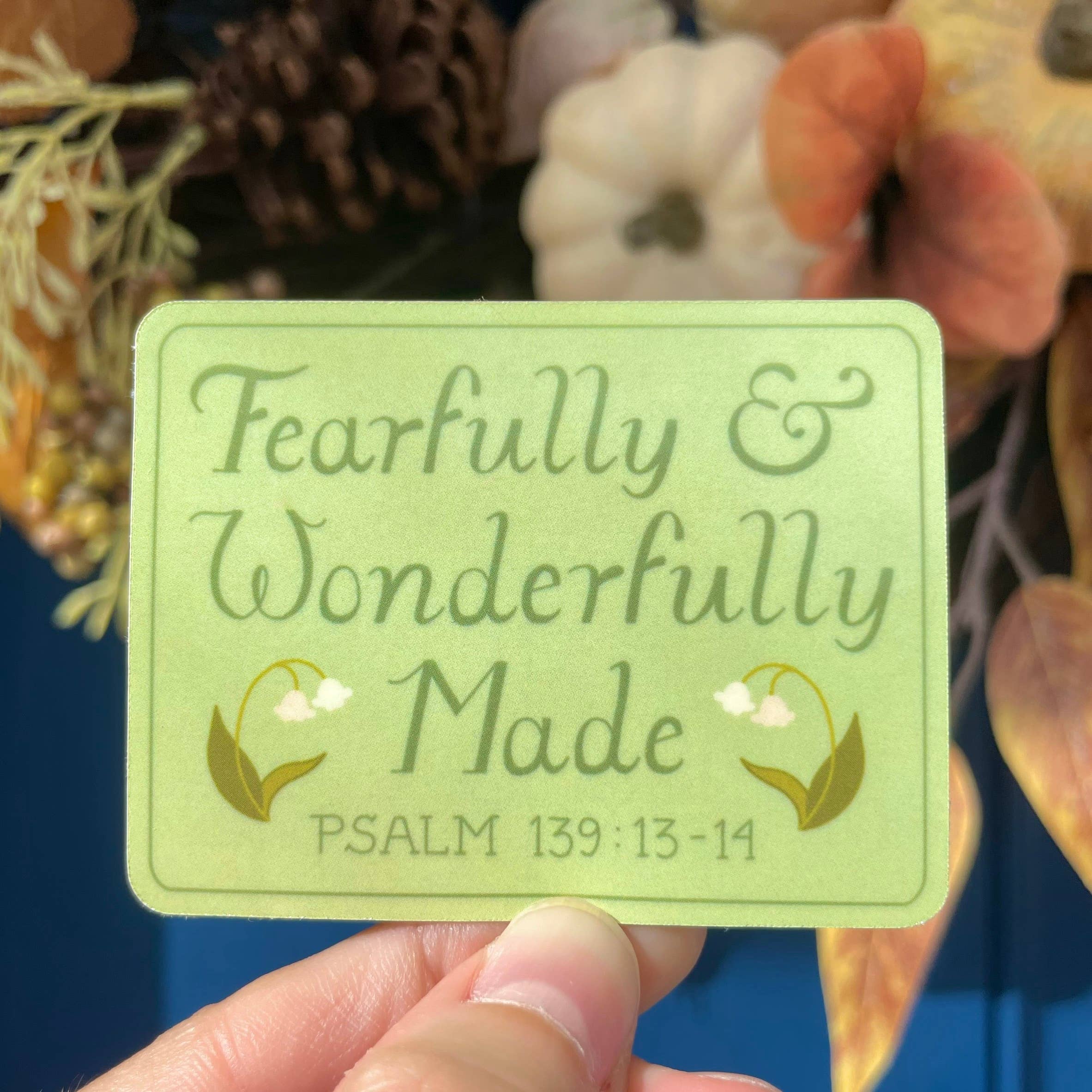 Tiday Art - Wholesale Sticker - Bible Verse Psalm 139 Sticker – Waterproof Vinyl, 2.75"x2"5