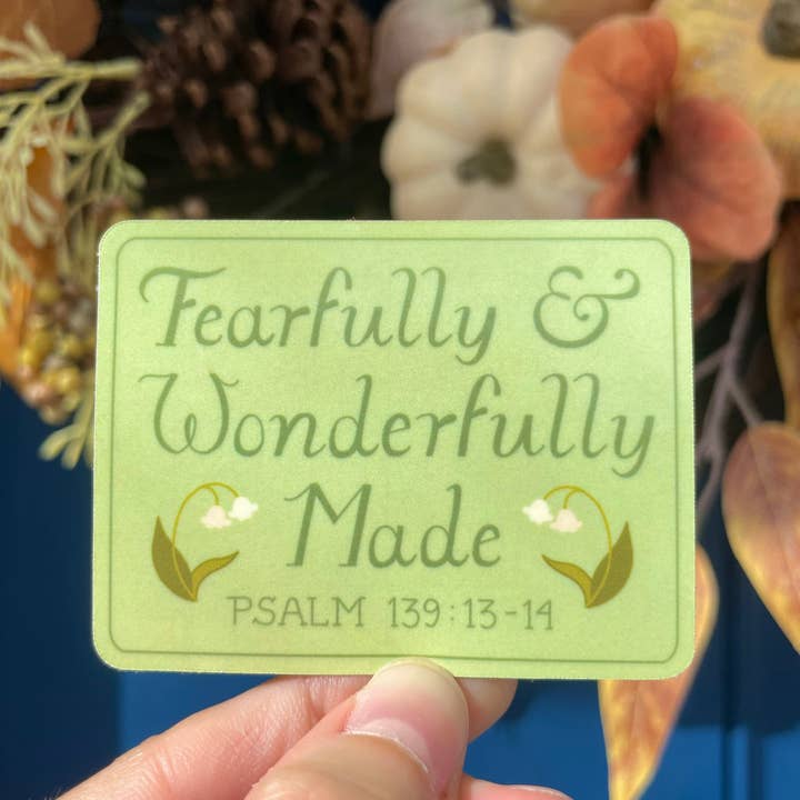 Tiday Art - Wholesale Sticker - Bible Verse Psalm 139 Sticker – Waterproof Vinyl, 2.75"x2"5