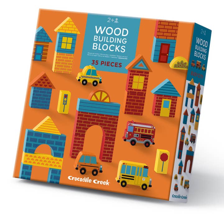 Build & Play Wood Blocks - Busy City for wholesale by Crocodile Creek Inc.