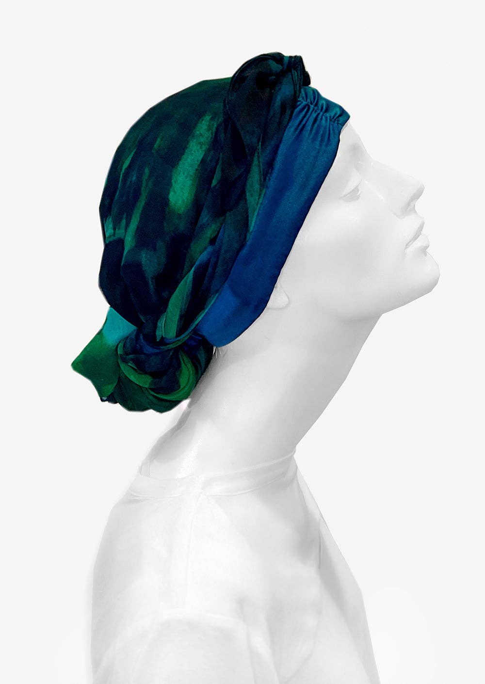 LuxCare Clothing - Wholesale Head Scarf - Women's - Fine Art Headscarf ~Peacock2