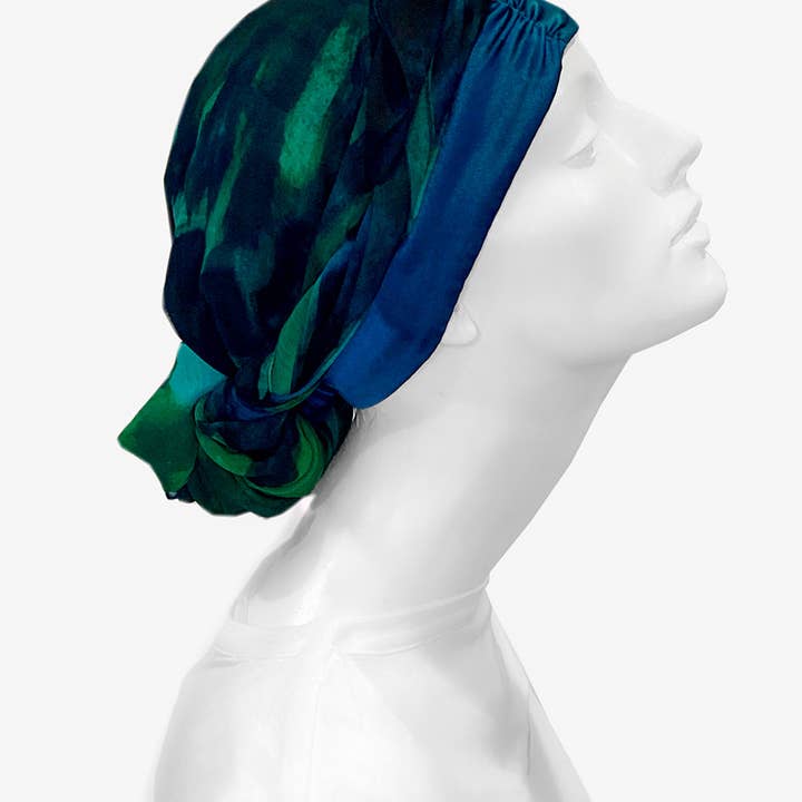 LuxCare Clothing - Wholesale Head Scarf - Women's - Fine Art Headscarf ~Peacock2