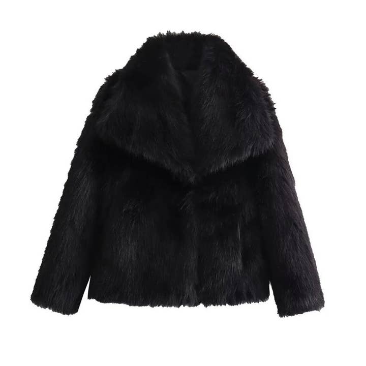 safistyle - Wholesale Fur/Faux Fur Coat - Women's - Loose Faux Fur Collar Coat3