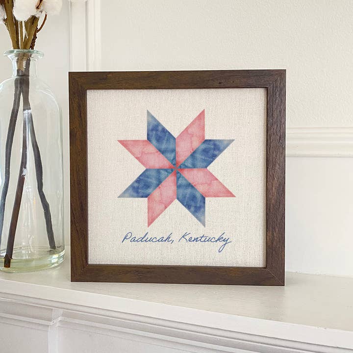 Kviltad Stjärna - Anpassad Inramad Skylt för wholesale av Indigo Tangerine