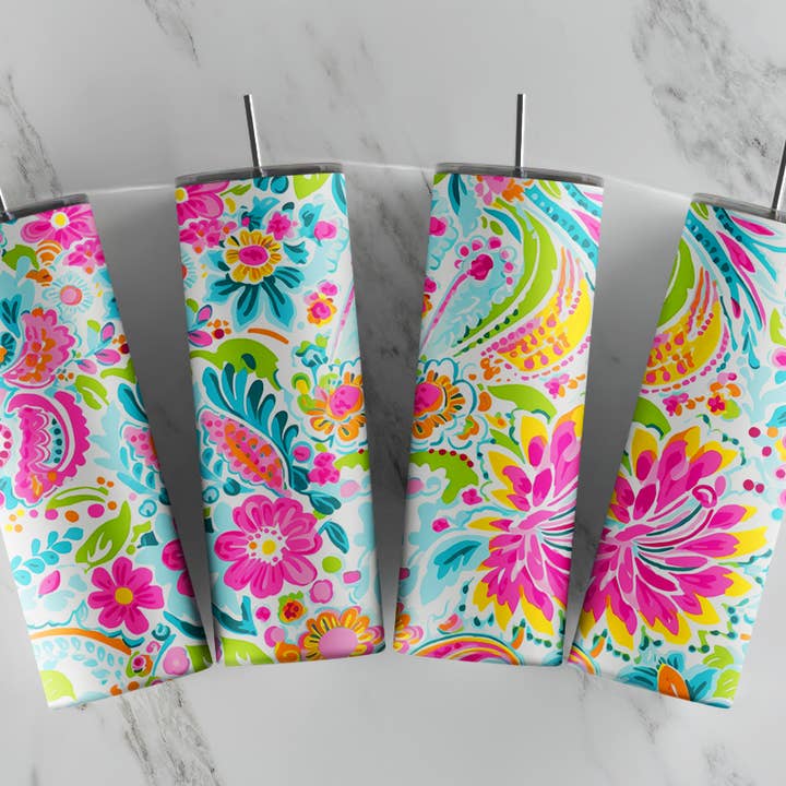 Bright Spring Tumbler, Floral Tumbler, Cute Tumbler, Spring for wholesale by So Peachy Designs