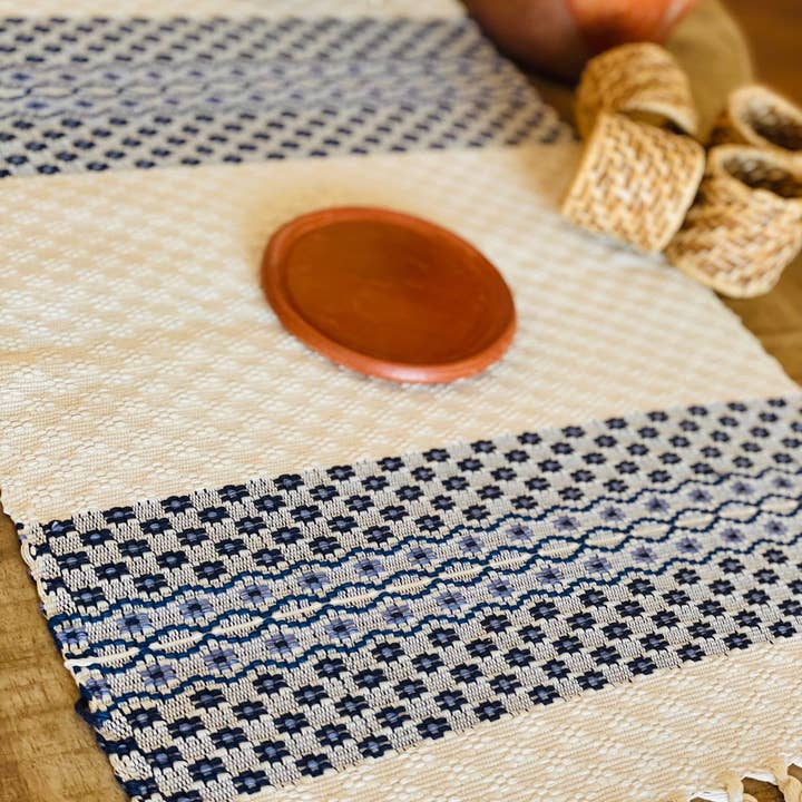 GUATEARTISAN - Vendita all'ingrosso Tovagliette - Tovagliette fatte a mano - Creme/Blue