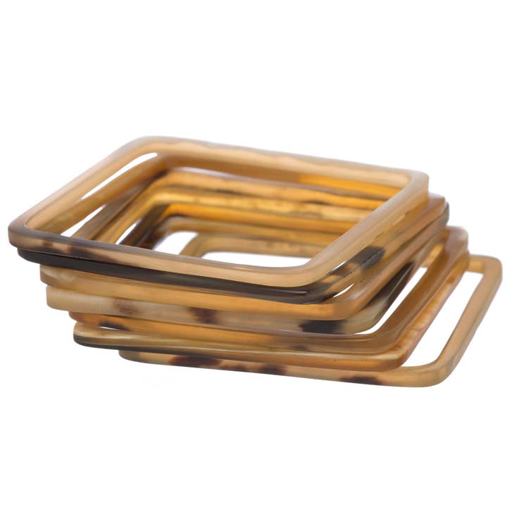 Buffalo Horn Square Bangle Jewelry Set for wholesale by VIVO