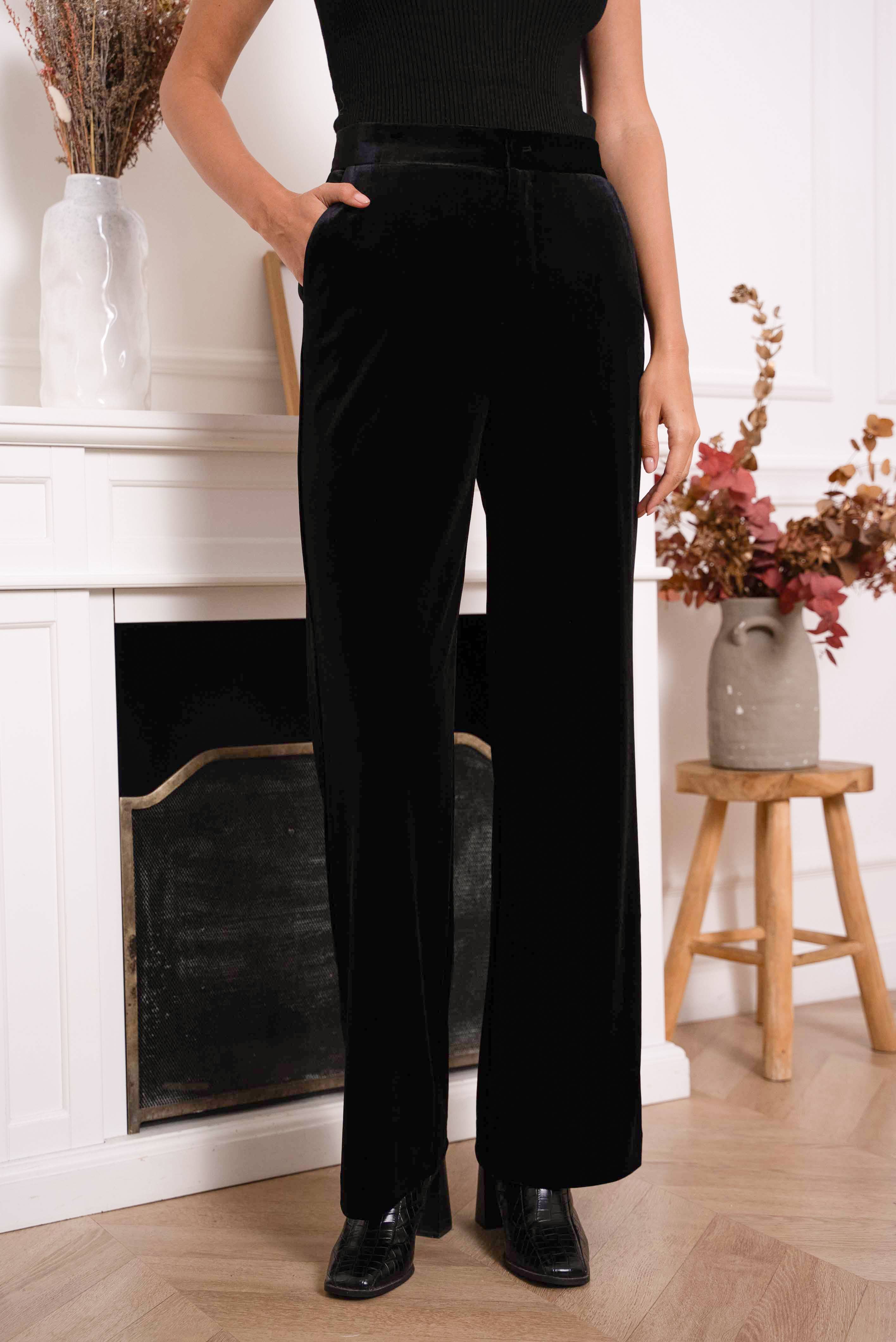 Attentif Paris - Vente Pantalon – femme - Pantalon Velours coupe droite0