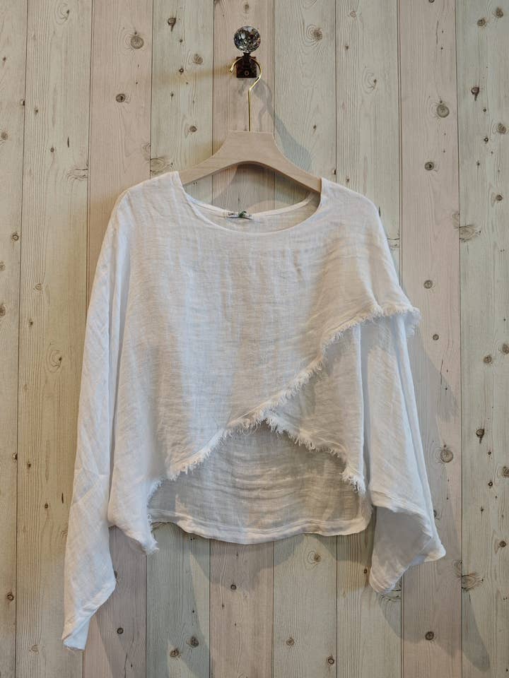 Linen & More - Wholesale Blouse - Women's - REF 83620 CROSSOVER BLOUSE 100% LINEN