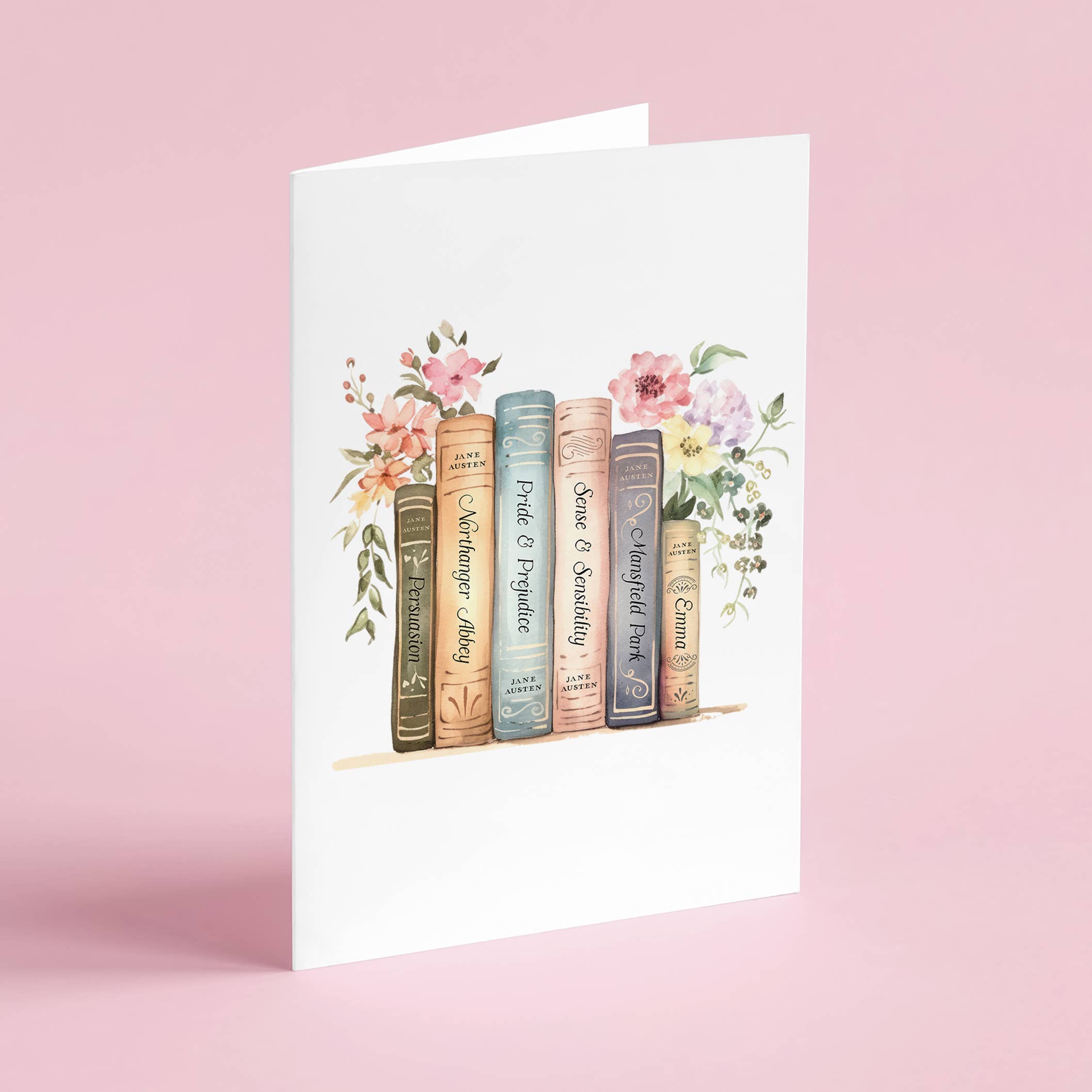 Quote and Quill - Wholesale Everyday Greeting Card - Jane Austen Book Stack Card1