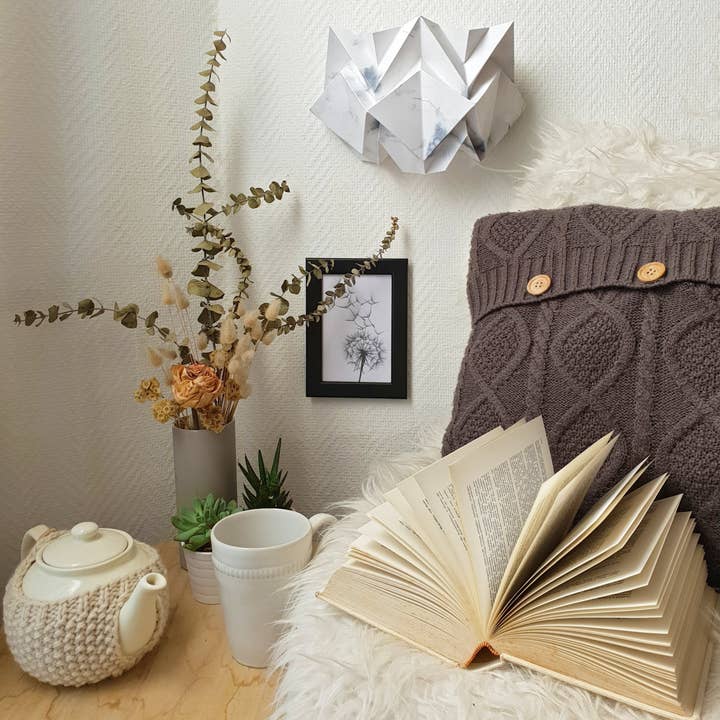 Gris Aplique mural de origami en papel - Motif Hiver de venta al por mayor en Faire