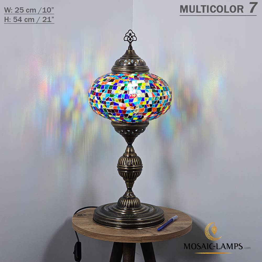 Mosaic Lamps - Wholesale Accent/Desk Lamp - 10+ Colors - Turkish Mosaic X Large Globe Table Lamp, Marrak49