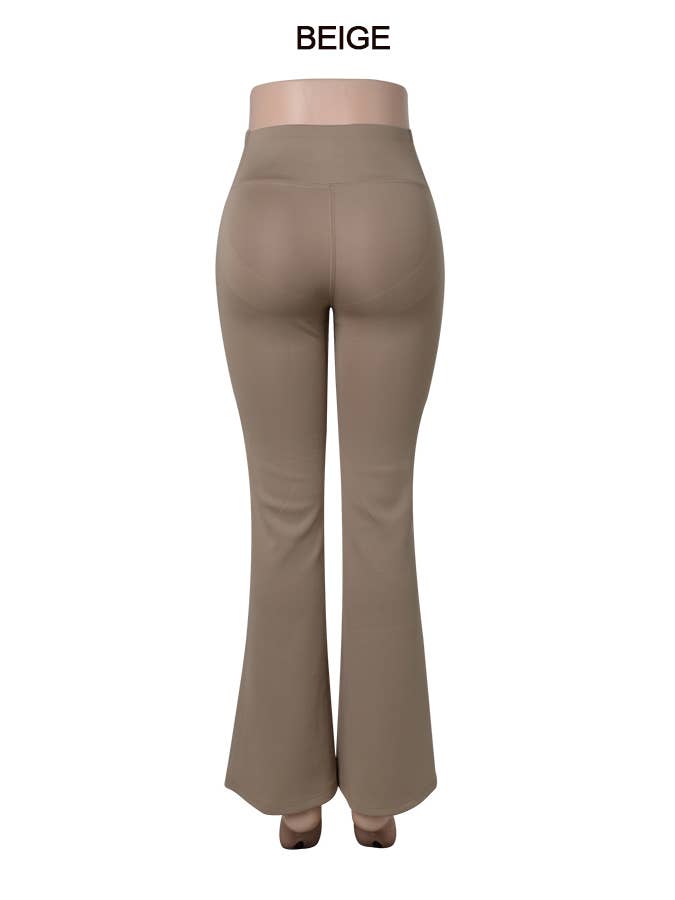 Color 5 - Wholesale Pants - Women's - Fur lined faja waist control butt lifting warm flare pants 12