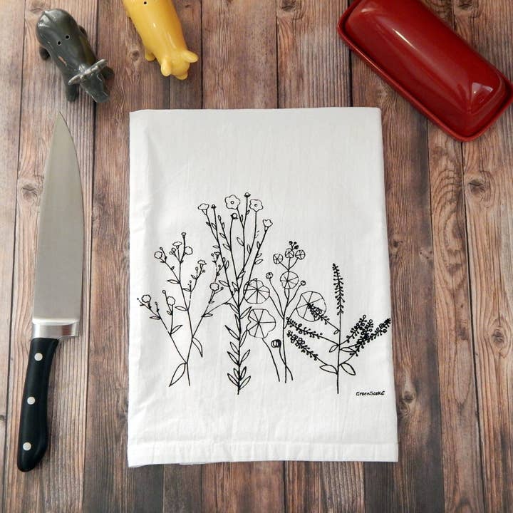 Green Bee Tea Towels - Wholesale Tea Towel - Abstract Flower Towel | Tea Towels | Floral Tea Towel6