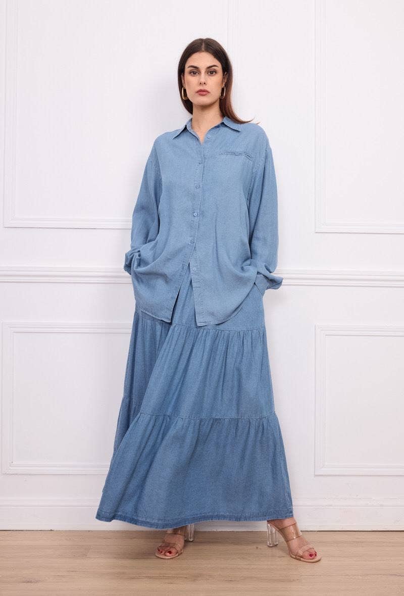 Lyocell denim blue shirt - Orice for wholesale on Faire2