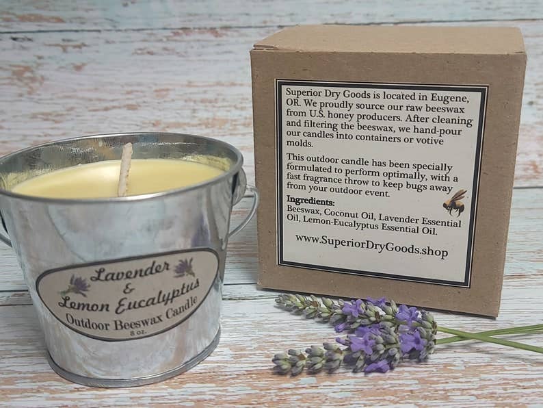 Superior Dry Goods - Wholesale Outdoor Candle - Lavender Mosquito Bucket Candle | Beeswax | Citronella5