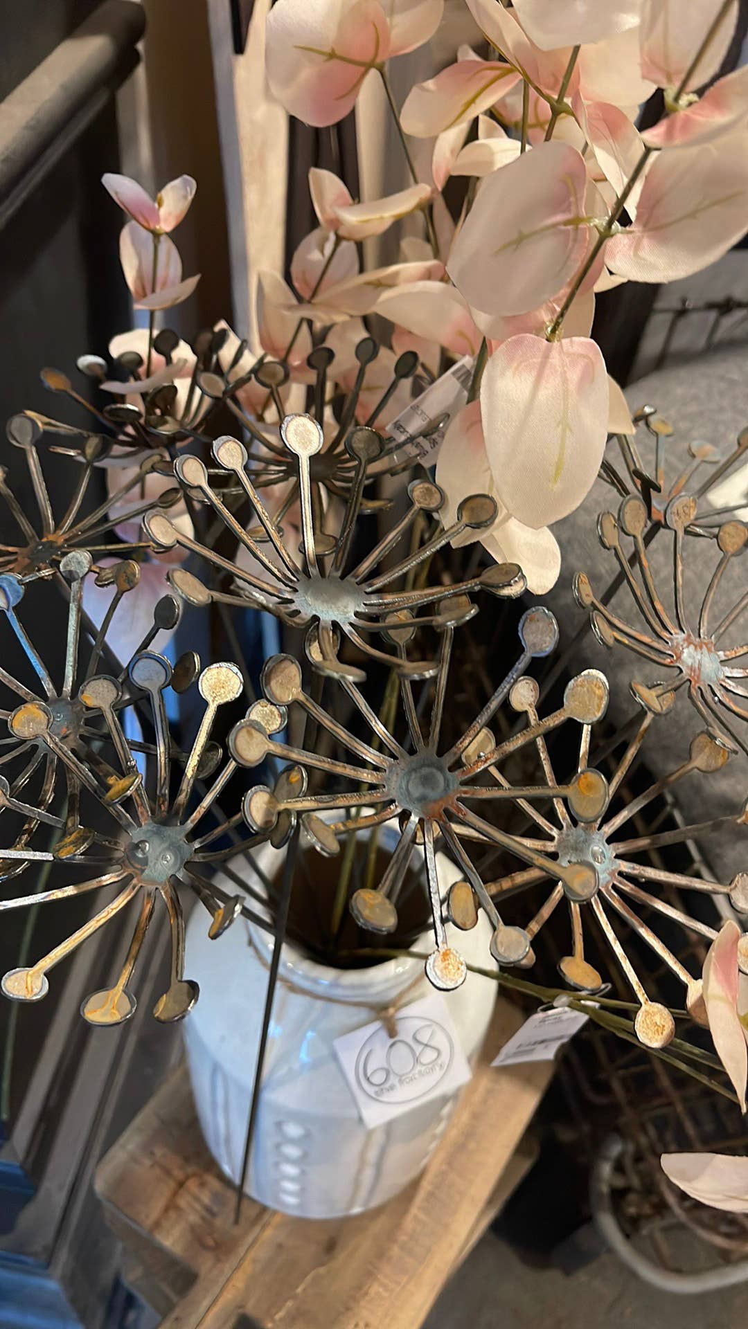 608 The Factory - Wholesale Garden/Lawn Stake - Metal Dandelion Wish Flower Set of 24 Flowers8