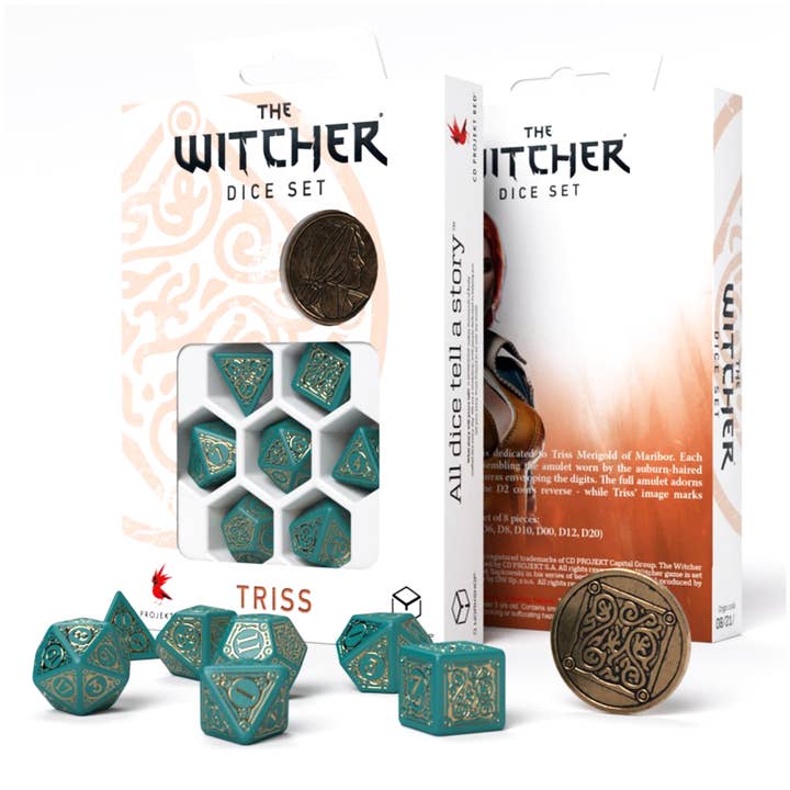 The Witcher Triss Dice Set Turquoise And Gold for wholesale by Cardshouse