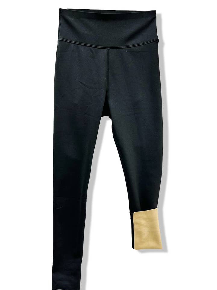 Negro Leggings de vellón/P49008 de venta al por mayor en Faire