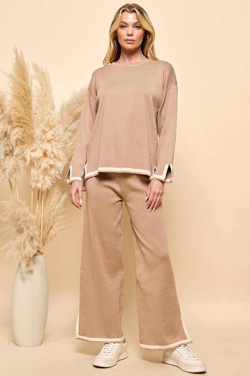 Cezele - Wholesale Lounge Set - Women's - Long Sleeves and Wide Leg Pants Matching Set7