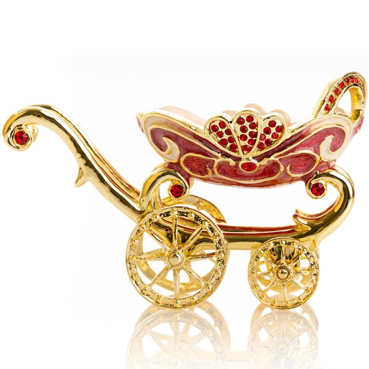 Keren Kopal - Wholesale Sieradendoos/organizer - Red vintage kinderwagen Trinket Box kinderwagen9