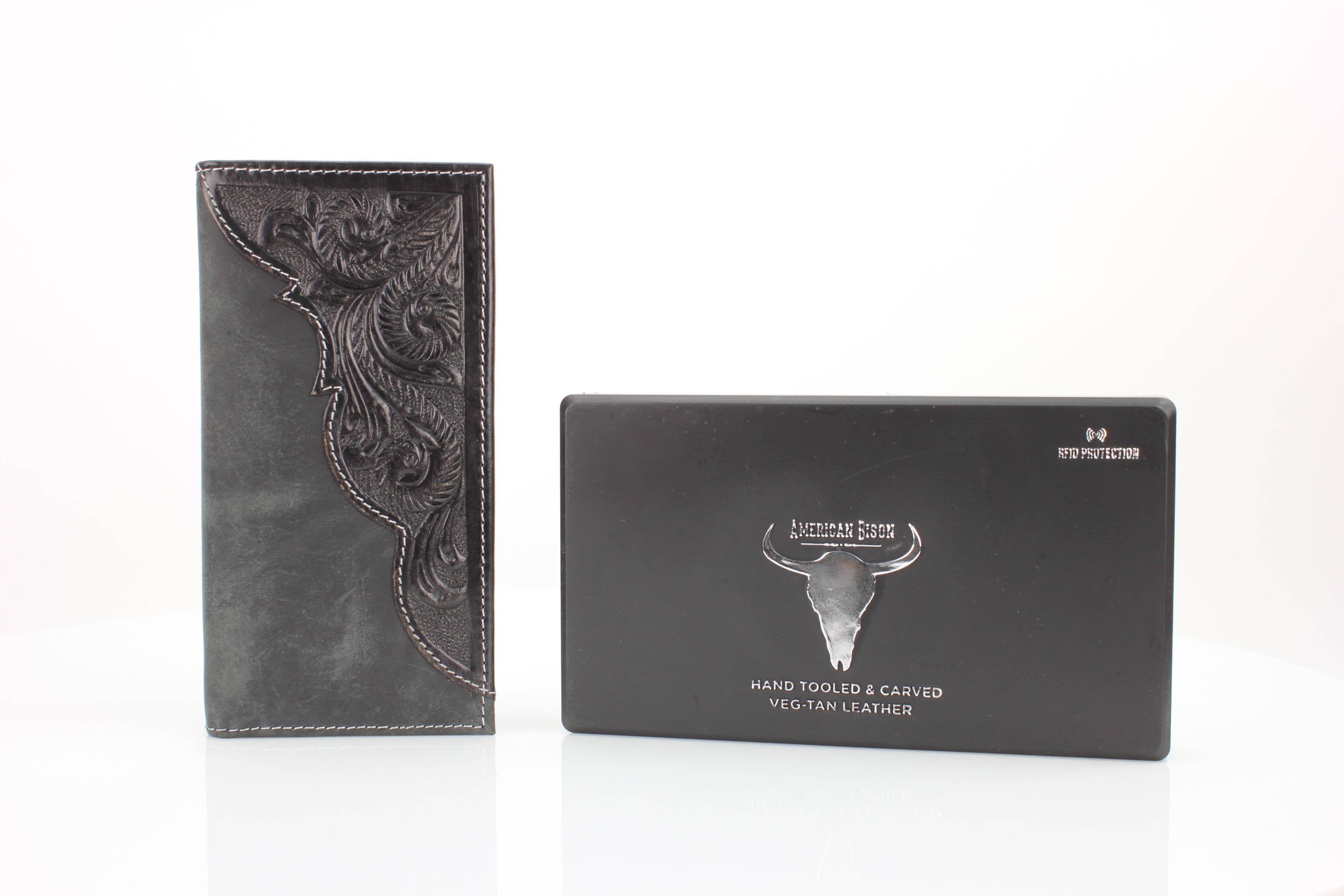 Leather Impressions Inc – Großhandel Brieftasche – Herren – Ölgezogenes, geprägtes Lederakzent-Rodeo-Portemonnaie ABW0276