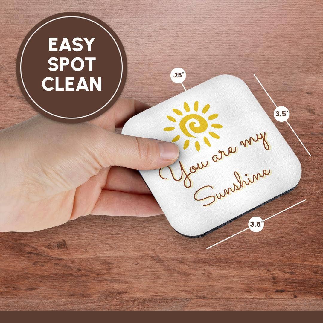3dRose - Wholesale Coasters - 3dRose, Image of a Sun with Text of You are my sunshine, Coaster13
