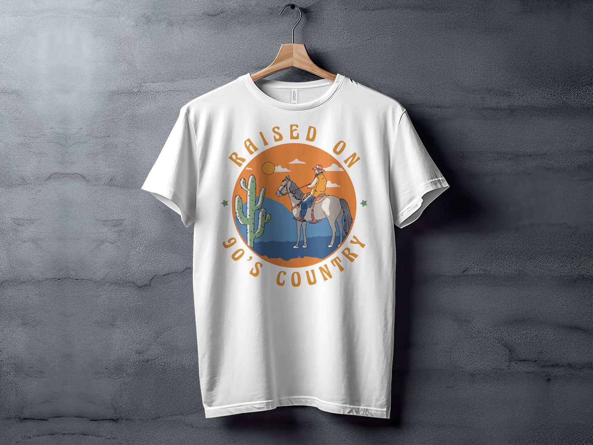 FreakyTeeFactory - Wholesale Screen Printed T-Shirt - Women's - Vintage 90's Country Raised Graphic Tee, Western Cowboy & Horse T-Shirt, Retro Style Shirt28
