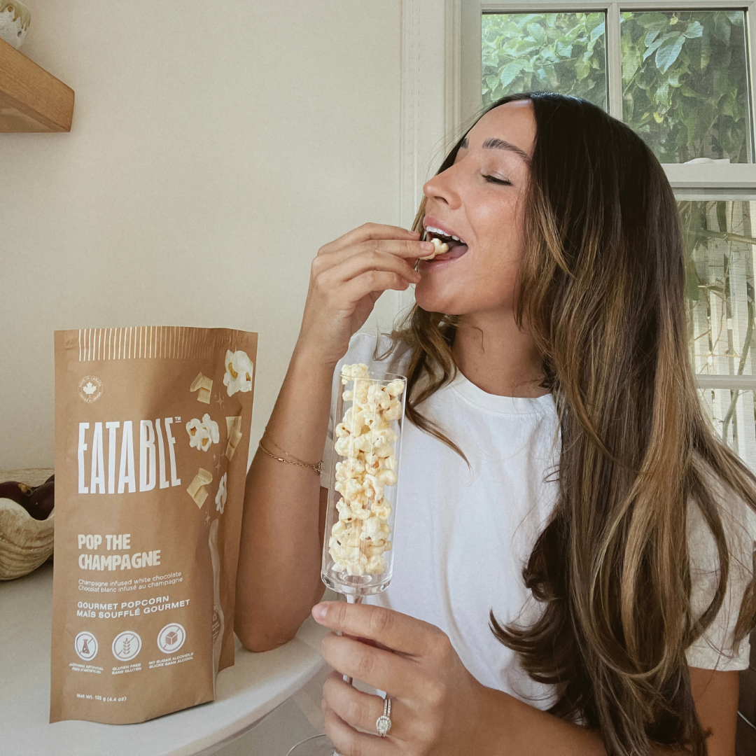 EATABLE Popcorn - Vente Pop-corn - Faites sauter le Champagne 🍾 Popcorn au chocolat blanc gourmet7