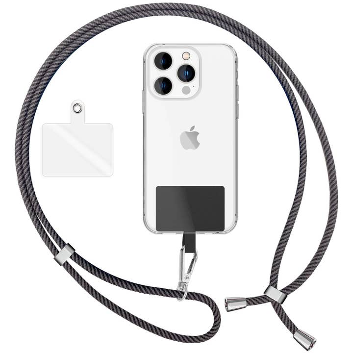 Universal mobilkæde til at hænge om halsen med polstring og karabinhage til smartphone-etui for engroshandel hos SchnappFreude