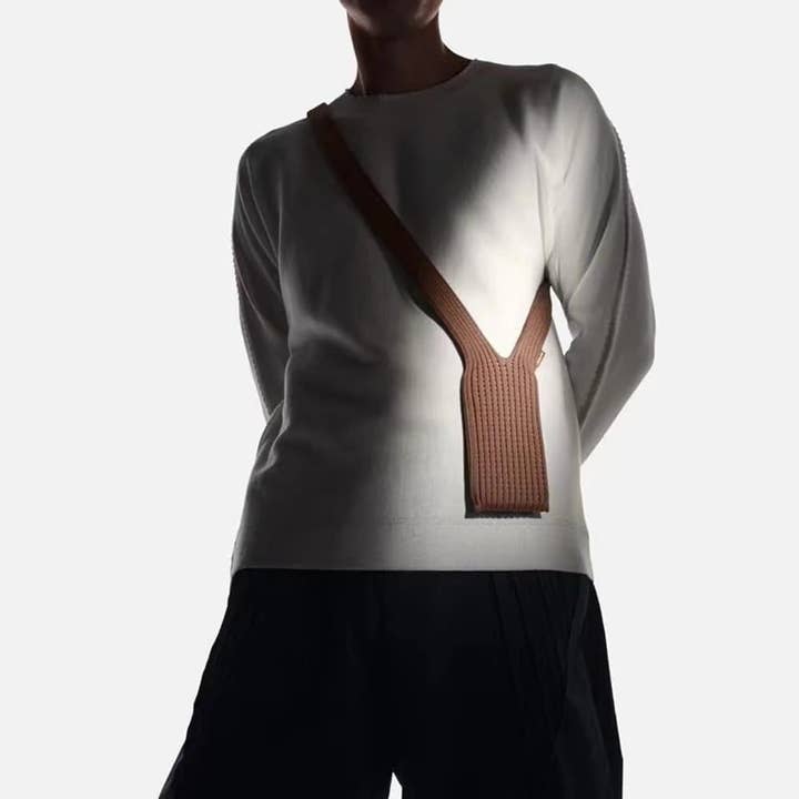 Pocket Knit Bag - Universal Stretch Phone Pouch - Brown for wholesale by Funky Rico Inc