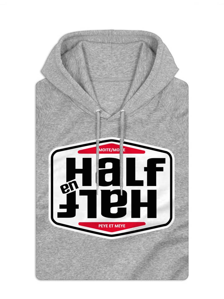 Unisex huvtröja "Half & Half" för wholesale av Peye et Meye